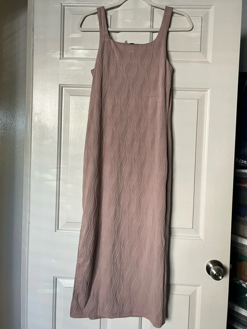 Texture Knit Square-Neck Midi Dress | Size Small - Picture 7 of 10